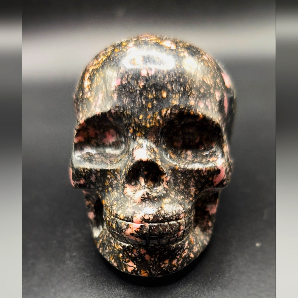 Rhodonite Skull